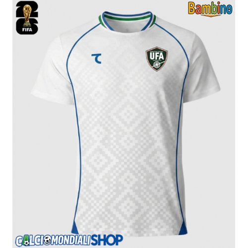 Maglie da calcio Uzbekistan Seconda Maglia Bambino Mondiali 2026  Manica Corta + Pantaloni corti)